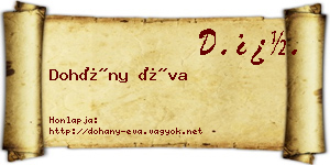 Dohány Éva névjegykártya