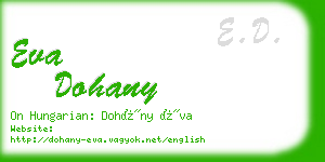 eva dohany business card